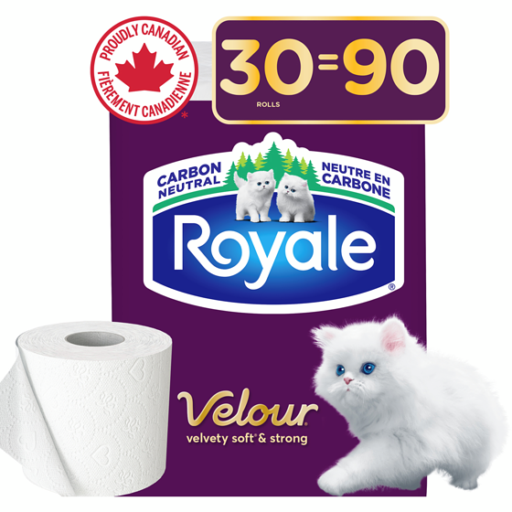 Velour Toilet Paper, 30 = 90 Rolls, 213 Bath Tissues per Roll 2 ply - Free Ship