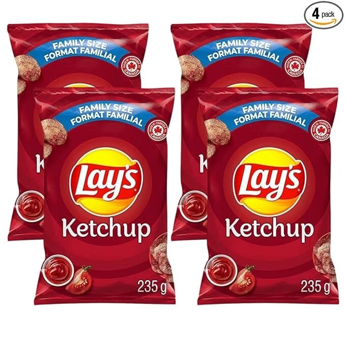 Lay's Ketchup Potato Chips 235g (Pack of 4)