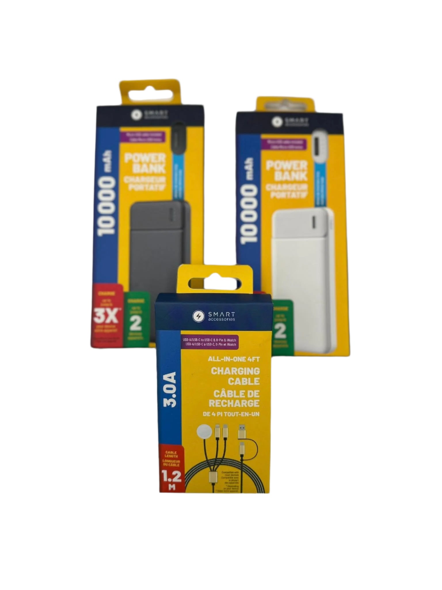 Charger Combo - 10000 mAh Powerbank & 4ft All In One Charger Cable