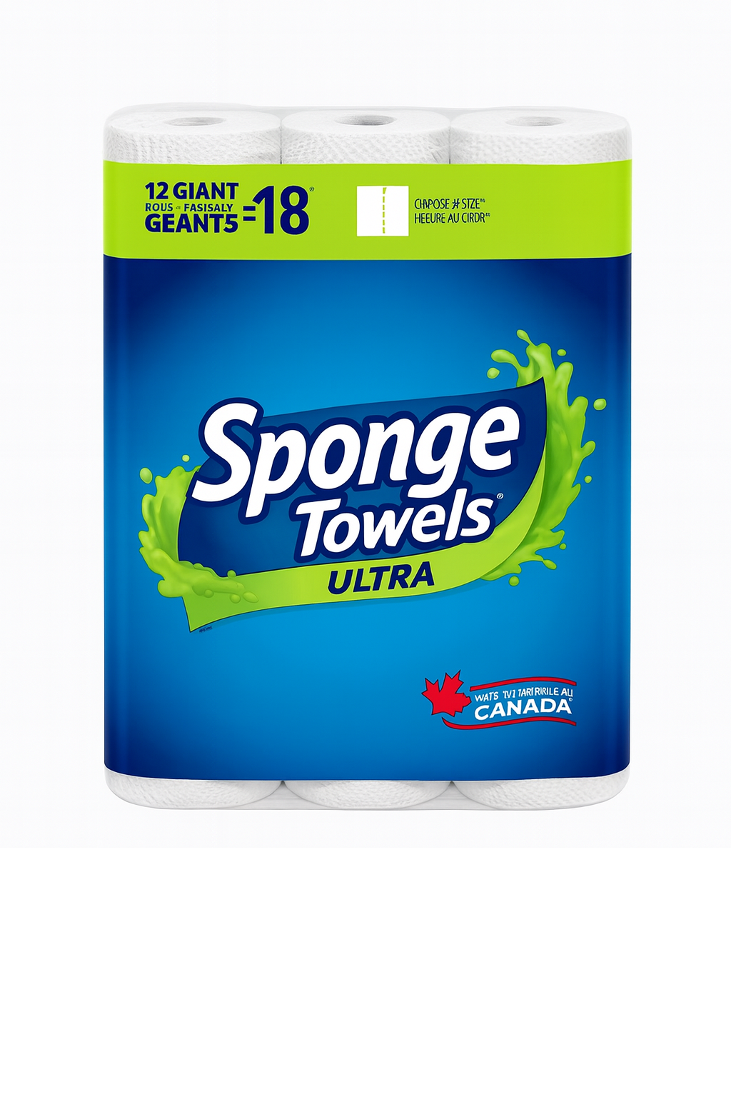 Sponge Towels Ultra 12 Giant Rolls 2 Ply - 2 Pack (24 Rolls) Case