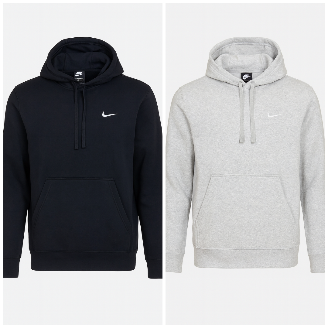 Nike Club Pullover Hoodie Grey/Black Multiple Sizes - Free Shipping