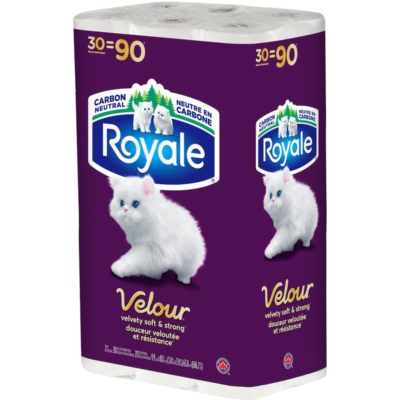 Velour Toilet Paper, 30 = 90 Rolls, 213 Bath Tissues per Roll 2 ply - Free Ship