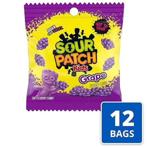 SOUR PATCH KIDS Grape Candy 5.43oz (154g) - Pack of 12 - Free Shipping