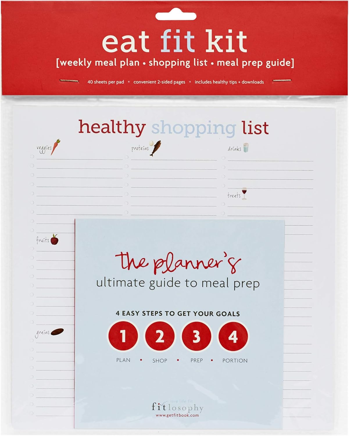 Eat Fit Weekly Meal Planner, Shopping List and Meal Prep Guide
