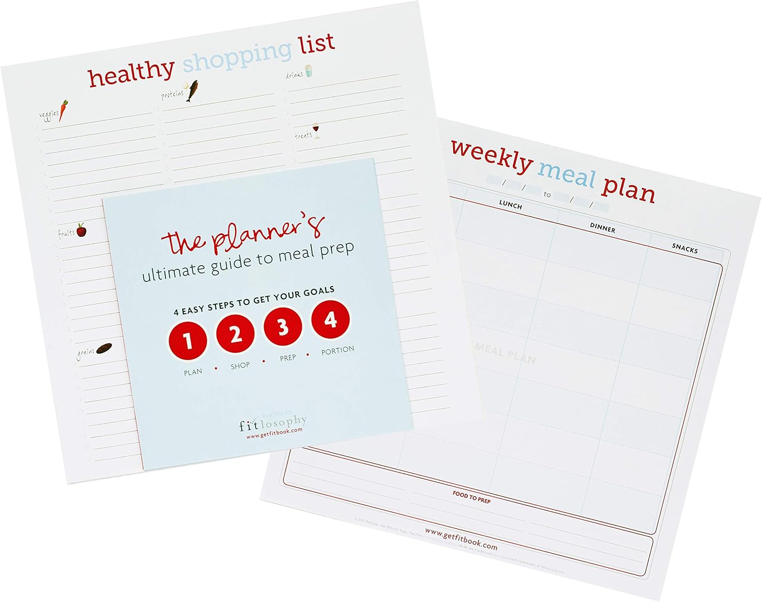 Eat Fit Weekly Meal Planner, Shopping List and Meal Prep Guide