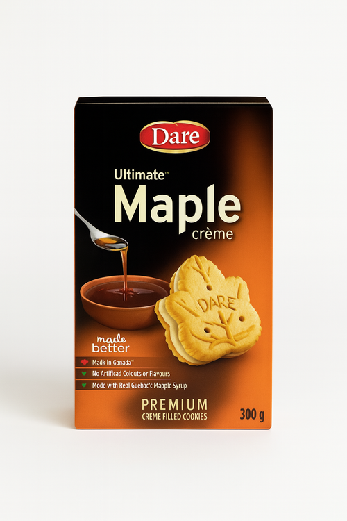 4-Pack Dare Ultimate Maple Creme Cookies (300g) Canada Sweet Biscuit Snack Syrup