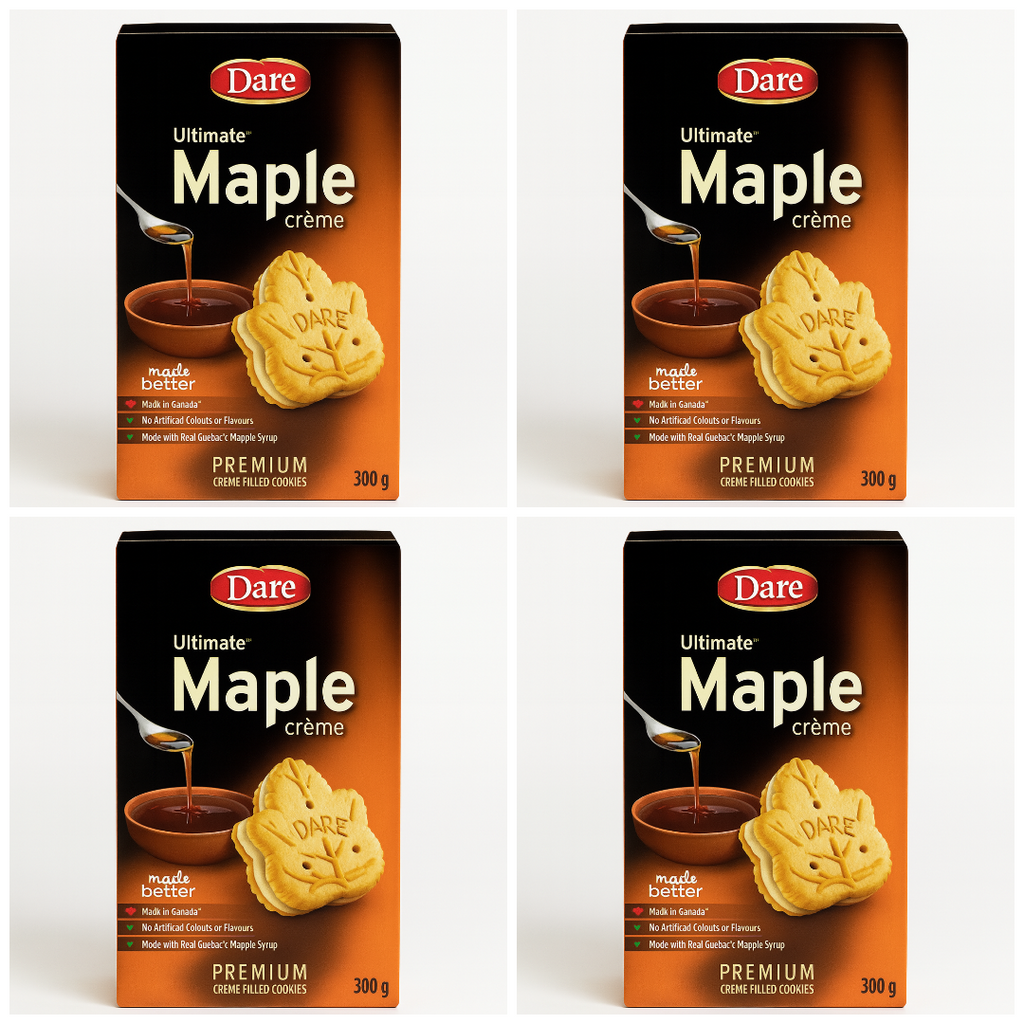 4-Pack Dare Ultimate Maple Creme Cookies (300g) Canada Sweet Biscuit Snack Syrup