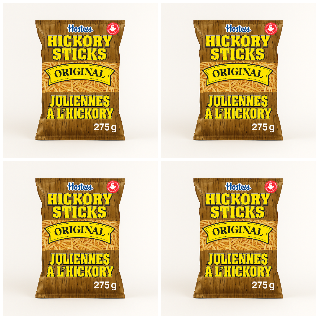 4-Pack Hostess Hickory Sticks Original Chips 275g Bag Fresh