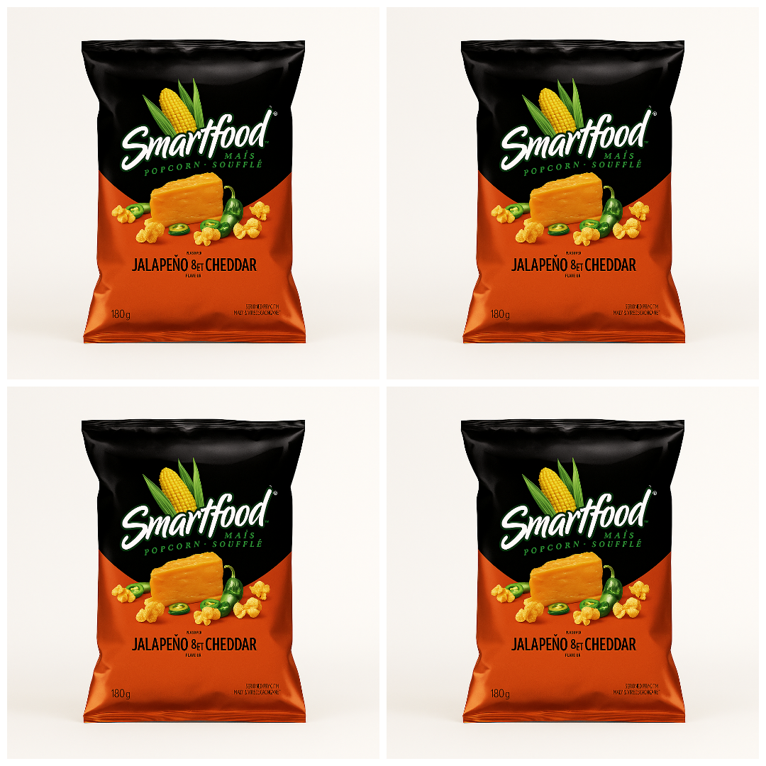 4-Pack Frito Lay Smartfood Jalapeno & Cheddar Popcorn 180g Bags